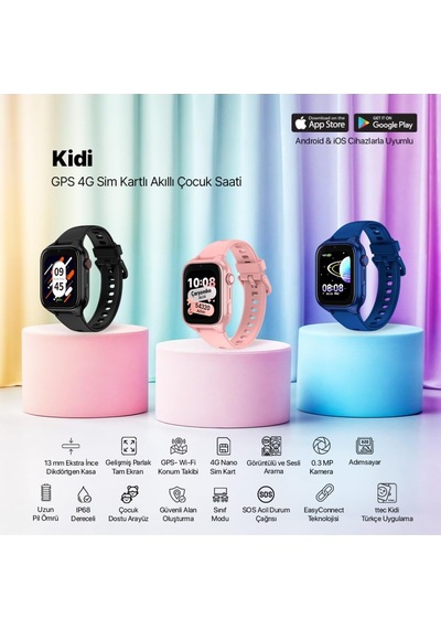 Kidi Gps 4g Sim Kartlı Akıllı Çocuk Saati Balerin Pembesi 2ksw02 Yok