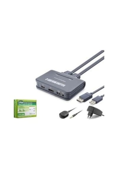 Hadron Hdx1427 Displayport Kvm Switch 2 Console Usb Harici Butonlu Dahili Kablolu 2 Dp Siyah Kdo