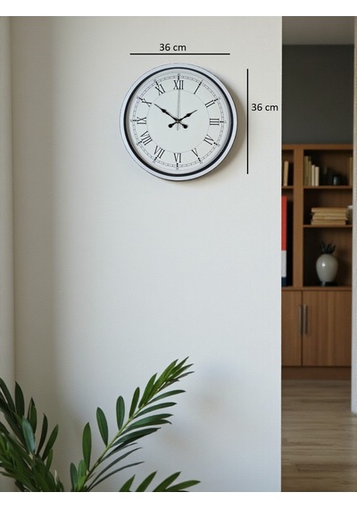36 Cm Beyaz Roman Rakamlı Duvar Saati