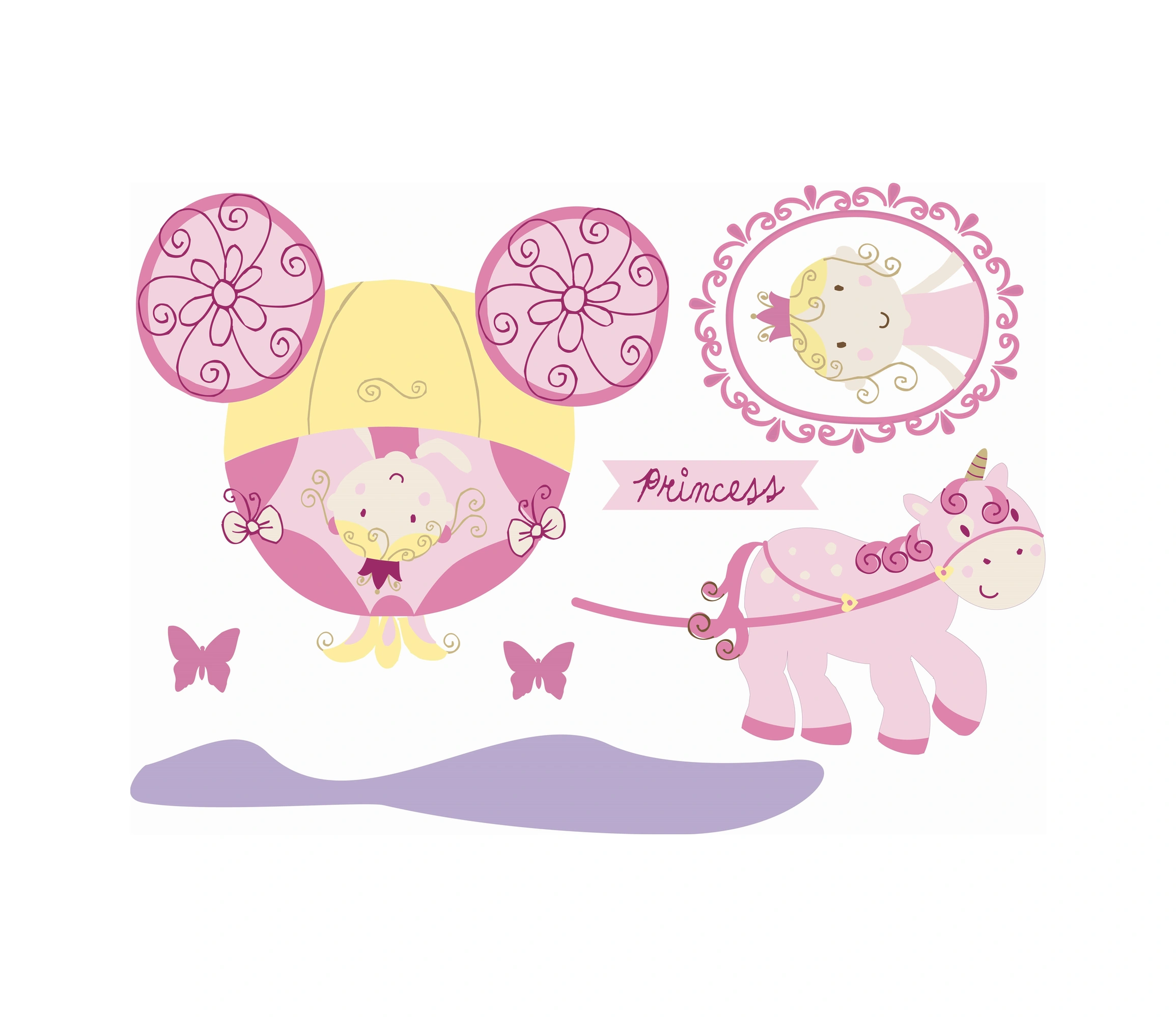 2 Adet Defter Sticker,laptop Sticker Prenses Desenli Pvc 70x50x0,5cm