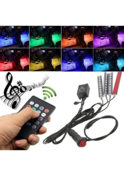 Ayak Altı Aydınlatma Led Araç Içi Sese Duyarlı Rgb Led Kumandalı