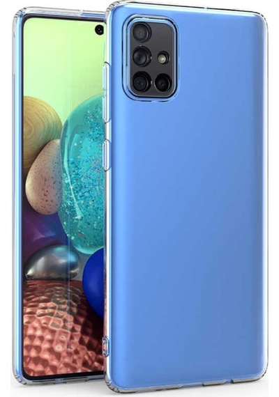 Galaxy A71 Kılıf Kamera Korumalı Süper Silikon Kapak Renksiz