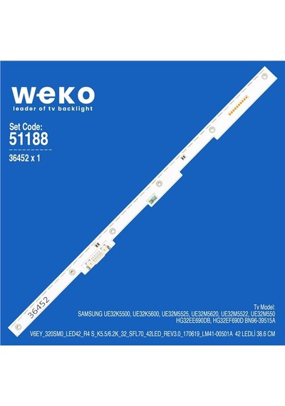 Samsung Ue32k5600 32'' 1 Adet Tv Led Bar Tvnizi Açıp İçindeki Led Barla Birebir Aynısı Olduğunu Görmeden Almayınız. Sonrasında İade Almamaktayız.