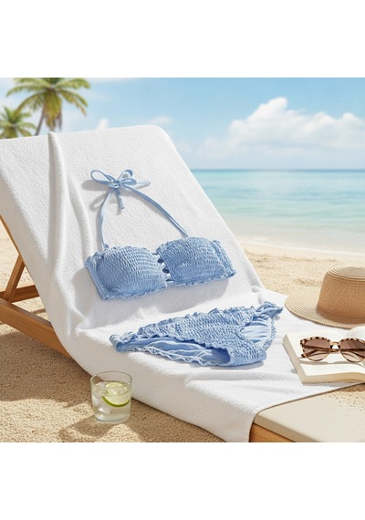 Bonbon Kadın Plaj Giyim Mavi Renk Bikini Takım Bb2641