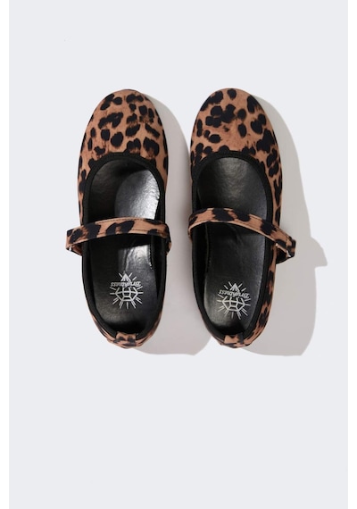 DeFacto Kız Çocuk Leopar Desenli Slip On Düz Taban Babet E7807A825SMKR1 Çok Renkli
