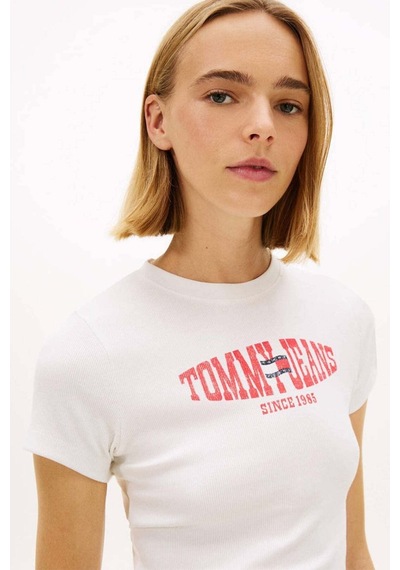 Tommy Jeans Kadın Tişört-dw0dw22272-16052 Beyaz