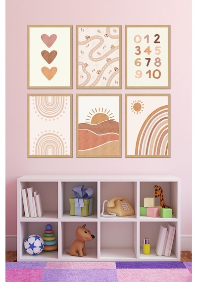 Dekorize Mdf Tablo Seti 6 Parça 3 Mm - Çocuk Odası Duvar Dekoru 6010 30 X 40