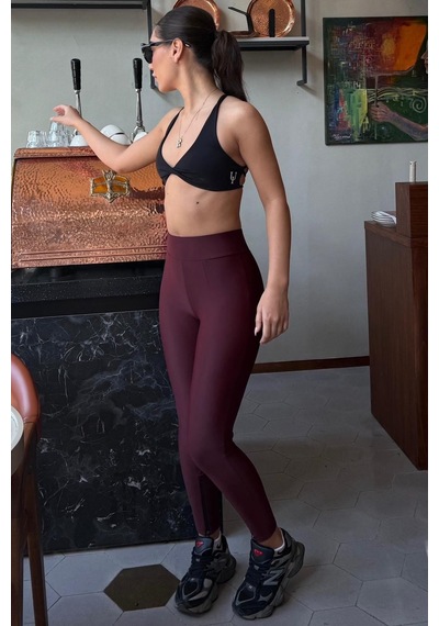 Madmext Bordo Active Fit Fermuarlı Tayt Mg2791 M