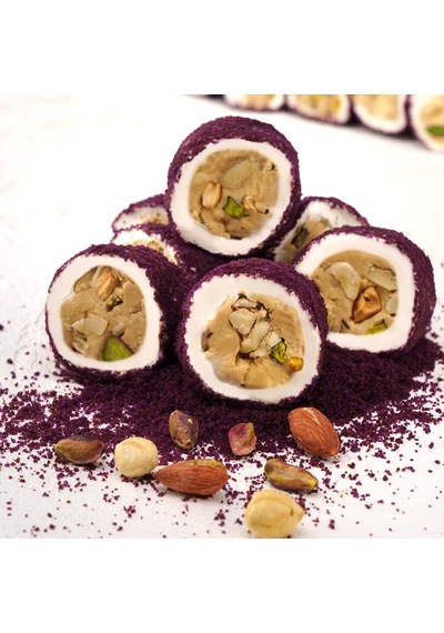 Hürrem Sultan Kadife Mor, Antep Fıstıklı, Fındıklı, Bademli Dolma Lokum 600g