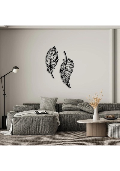 Feathers Metal Tablo Siyah
