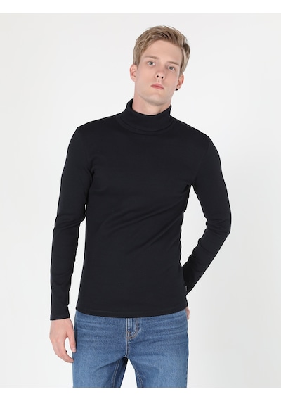 Colin'S Slim Fit Lacivertvert Erkek Uzun Kol Tişört Cl1049854_Q1.V1_Nav Lacivert