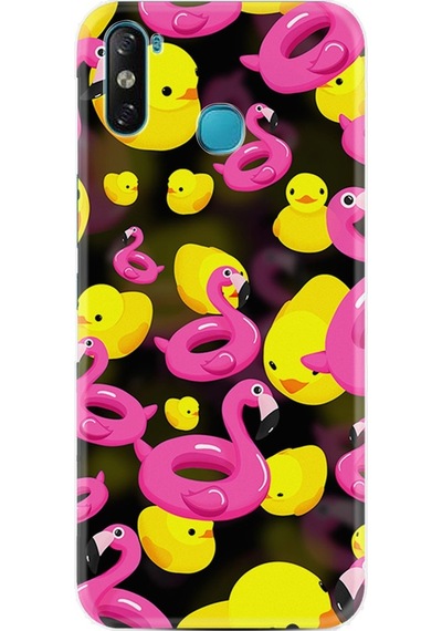 Infinix Smart 4 Kılıf Silikon Flamingolar Ördekler 1638