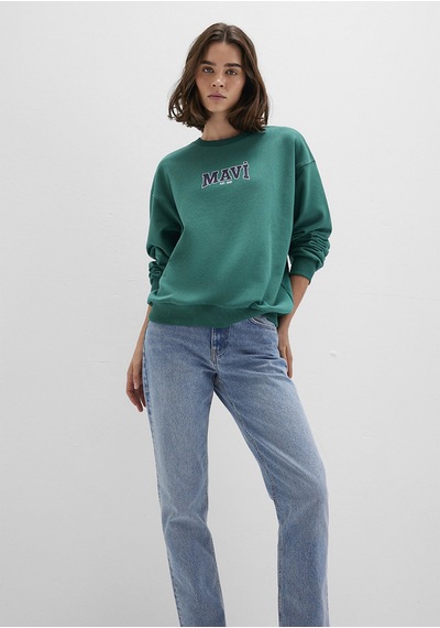 Mavi - Mavi Logo Baskılı Yeşil Sweatshirt 1s10372-71918 Yeşil