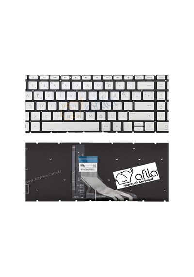 Hp 255 G9 6q8n2eswp04 Uyumlu Notebook Klavyesi Laptop Tuş Takımı Silver, Gri Tr Işıklı