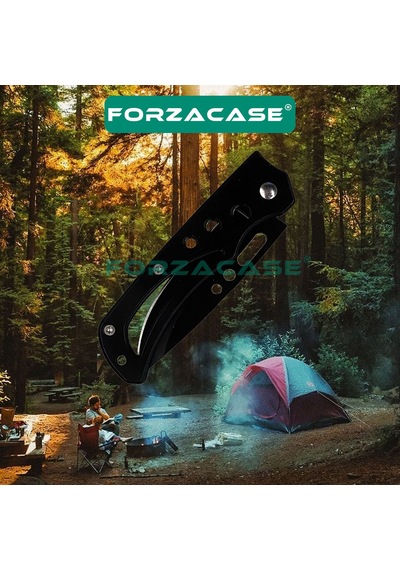Forzacase Paslanmaz Çelik Ultra Keskin Outdoor Avcılık Kamp Çakısı Fc344 Siyah