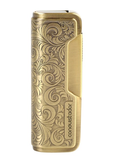 Conquistador Tek Torch Pürmüz Gold İşlemeli Metal Puro Çakmağı Cnq-031