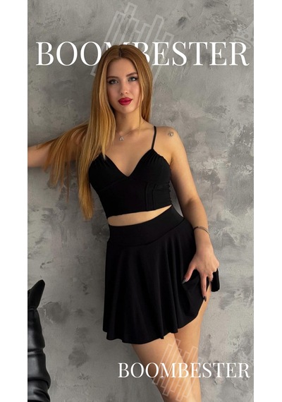 Boombester Kadın Yüksek Bel Piliseli Mini Etek Şortlu Sandy Kumaş Yazlık Rahat Kalıp Günlük & Spor Siyah Boombester Kadın Yüksek Bel Piliseli Mini Etek Şortlu Sandy Kumaş Yazlık Rahat Kalıp Günlük & Spor Siyah
