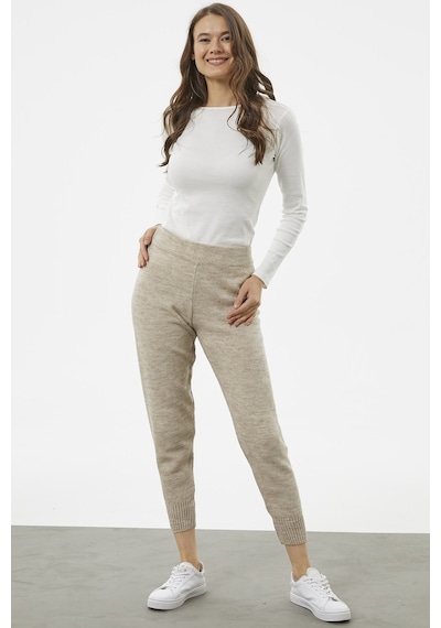 Sementa Jogger Rahat Kalıp Triko Pantolon - Bej 001