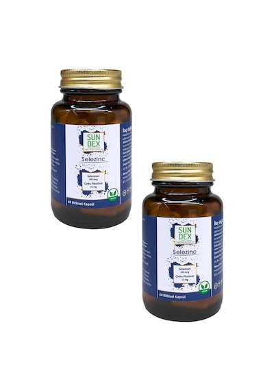 Sundex Selezinc Selenyum L-Selenometionin ve Çinko Pikolinat 2 x 60 Bitkisel Kapsül