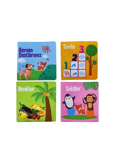 Babycim Bebeğimin İlk Kitap Seti Hışırtılı Bez Kitap 4 Çeşit