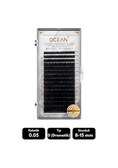 Ocean 0.05d Dramatik Kıvrım Mix Soft Eyelash Doğal İpek Kirpik 16'lı