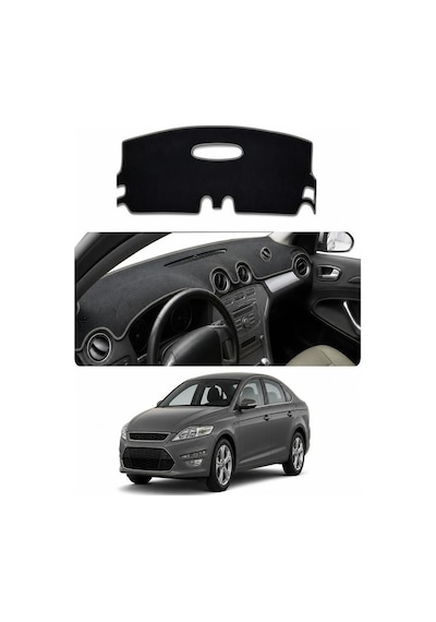 Ford - Mondeo 2007-2014 Uyumlu Torpido Koruma Kılıfı - Gri Şeritli