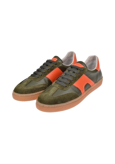 Floor Hakiki Deri Kadın Spor Ayakkabı Sneaker Mak-5120 Haki Orange Haki Orange
