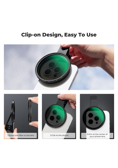 K&f Concept Klipsli 67mm Nd2-32 Filtre Seti - Tüm Telefonlar İçin 1-5 Stop