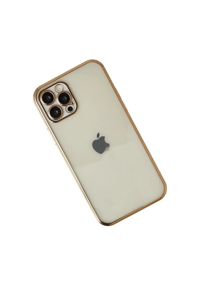 Apple iPhone Uyumlu  12 Pro Uyumlu Kılıf Lensli Silikon - Gold