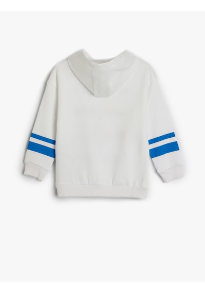 Koton Batman Kapşonlu Sweatshirt Lisanslı Uzun Kollu Şardonlu Ekru 5wkb10429tk Ekru