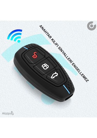 Ford Focus Fiesta Mondeo Kuga C Max Silikon Anahtar Kılıfı Kırmızı - 1 Adet