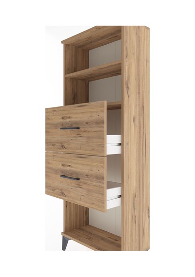 Arges Dolap 2 Raflı 2 Çekmeceli 60x30x163 Çam-çam Çam