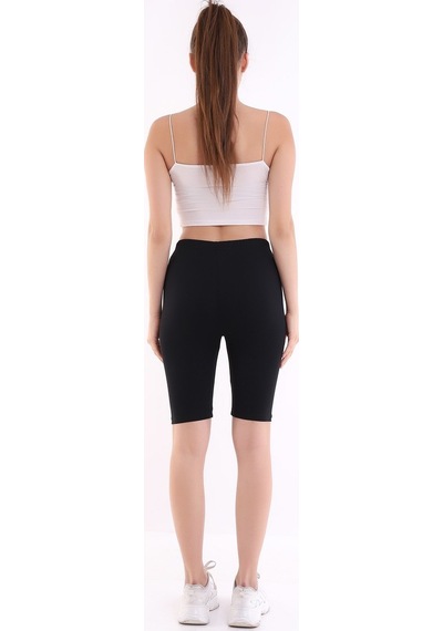 Self Clothing Kadın Siyah Penye Kumaş Yüksek Bel Kısa Tayt Slf1295