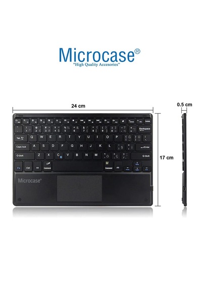 Microcase Samsung Active 4 Pro / Active 5 Pro 10.1'' İle Uyumlu Touchpad Bluetooth Klavye + Tablet Standı - Pembe Al5194 Diğer