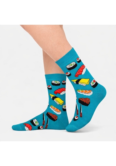 Carnaval Socks Rolls Ve Sushi Desenli Renkli Spor Çorap Çok Renkli