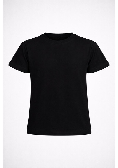 Dıgıl Kids Unisex Çocuk Düz Tişört Sade Siyah