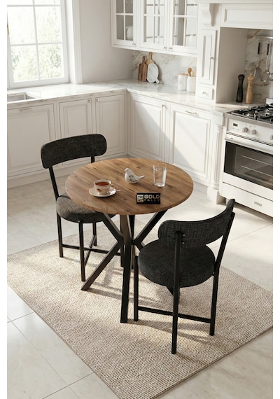Mutfak Masası 70 Çap Yuvarlak 2 Sandalyeli Atlantik Masa Takımı Modern Set Bahçe Balkon Cafe Teddy Antrasit Mutfak Masası 70 Çap Yuvarlak 2 Sandalyeli Atlantik Masa Takımı Modern Set Bahçe Balkon Cafe Teddy Antrasit