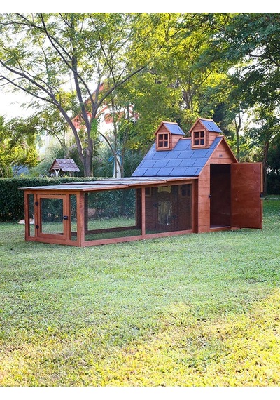 Mandu Bahçeli Ultra Lüks Ahşap Köpek Kulübesi Evi