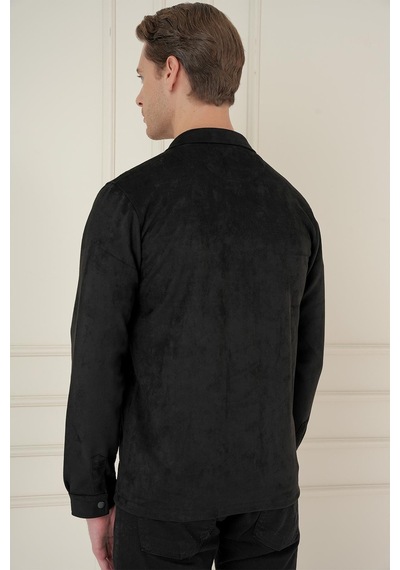 Efor G 1578 Slim Fit Siyah Klasik Gömlek Siyah