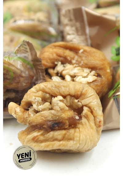 Tek Tek Paketli Cevizli Kuru İncir 1000g Flat Bottom Paket 1 KG