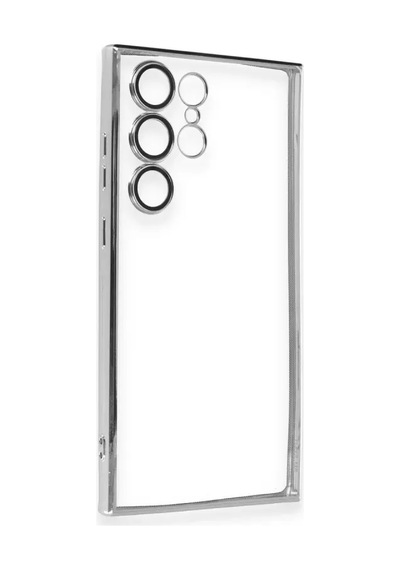 Newface Samsung Galaxy S23 Ultra Kılıf Razer Lensli Silikon - Gümüş