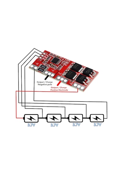Robizstore-4S 30A Bms Lityum Li-İon Batarya Koruma Kartı - 18650 Lipo