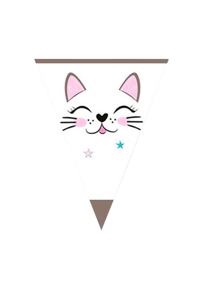 Miss Cat Üçgen Bayrak Flama - 3,20 Mt.