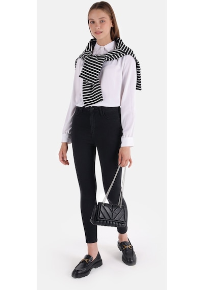 Colins 760 Diana Süper Slim Fit Yüksek Bel Dar Paça Denım Kadın Pantolon Cl1066478 Mavi