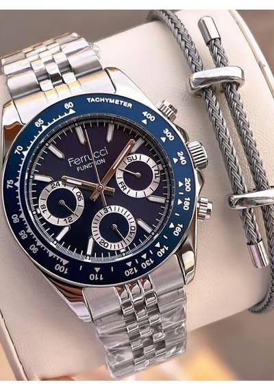 Ferrucci Fcf 1025 03648m.02 Fonksiyonlu Erkek Kol Saati Metalik Gri