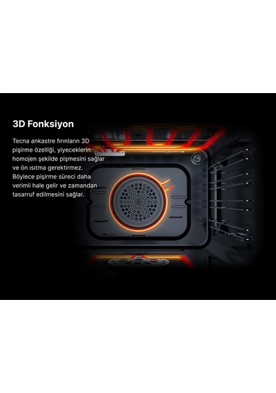 Tecna AF 6061S 56 L Siyah Cam Ankastre Fırın