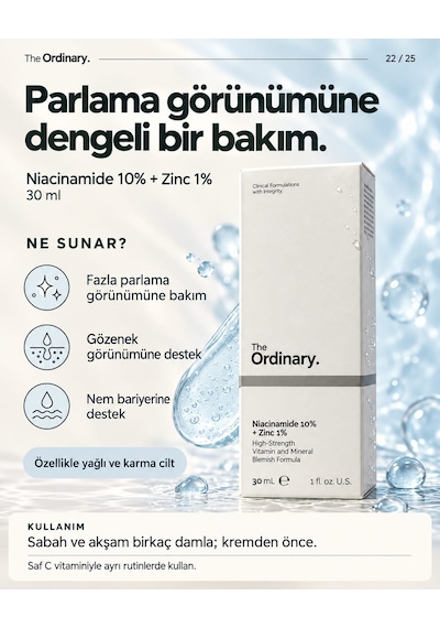 Bezos The Ordinary Niacinamide 10% + Zinc 1% 60 Ml Yüz Serumu Nxrlvng