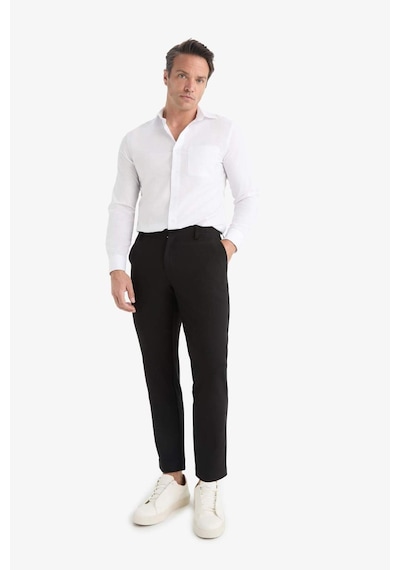 Defacto Tailored Fit Düz Paça Her Yöne Esneyen Yumuşak Tuşe Cepli Pantolon C7508ax25aubk27 Siyah