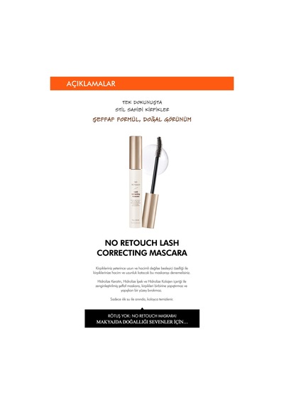 Missha No Retouch Lash Correcting Mascara Keratin Ve Kolajen Içeren Besleyici Şeffaf Maskara