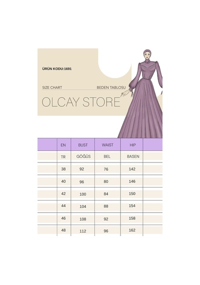 Olcay İnci Süslemeli Krep Tesettür Abiye Elbise Kahve 1691